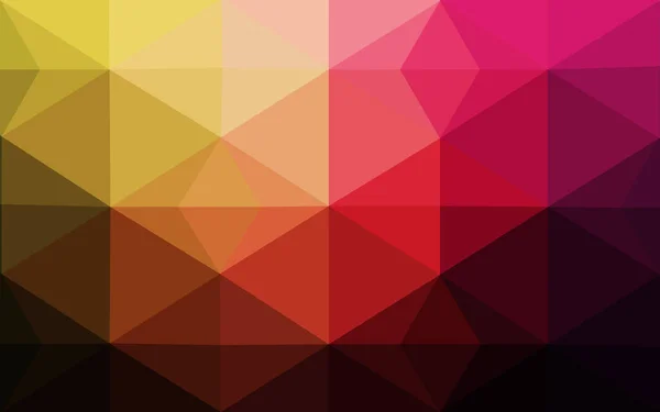 Dunkelrosa Gelber Vektor Mit Niedrigem Poly Kristall Hintergrund Polygon Muster — Stockvektor