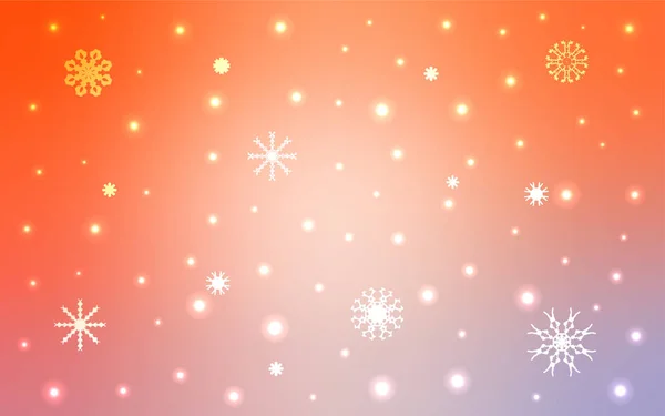 Fond Vectoriel Orange Clair Avec Flocons Neige Noël Illustration Abstraite — Image vectorielle