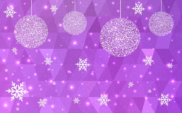 Light Purple Vector Christmas Polygon Background Low Poly Illustration Consisting — Stock Vector