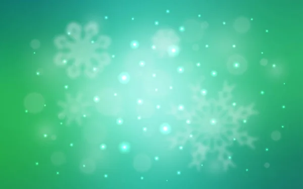 Diseño Vectorial Verde Claro Con Copos Nieve Brillantes Diseño Decorativo — Vector de stock