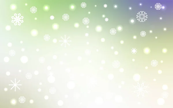 Licht Groen Vector Patroon Met Kerst Sneeuwvlokken Decoratieve Afbeelding Met — Stockvector