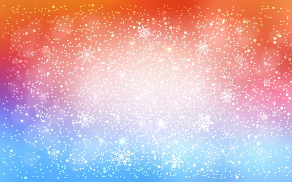 Bleu Clair Motif Vectoriel Rouge Avec Flocons Neige Noël Neige — Image vectorielle