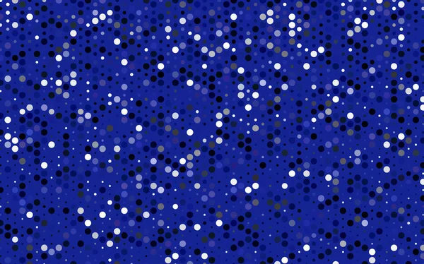 Banner Vectorial Azul Oscuro Con Círculos Esferas Puntos Abstractos Fondo — Vector de stock