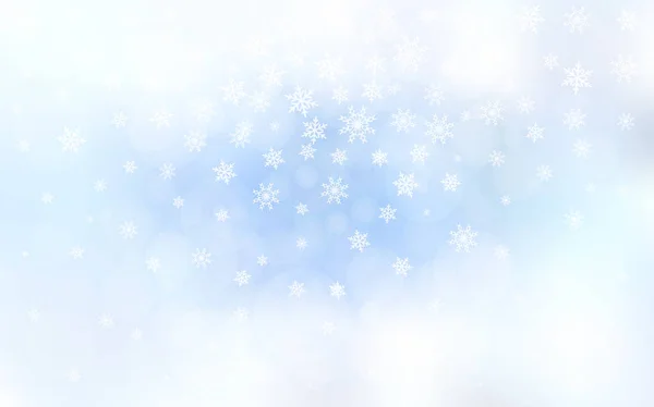 Luz Cobertura Vetorial Blue Com Belos Flocos Neve Ilustração Abstrata — Vetor de Stock
