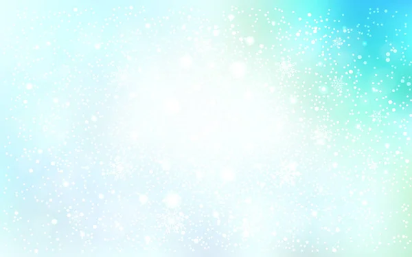 Jasnoniebieski Wzór Wektor Płatków Śniegu Boże Narodzenie Świecąca Kolorowa Ilustracja — Wektor stockowy