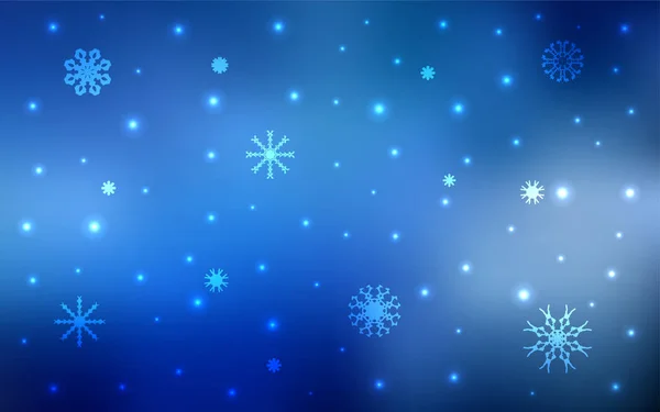 Fond Vectoriel Bleu Clair Avec Flocons Neige Noël Illustration Colorée — Image vectorielle