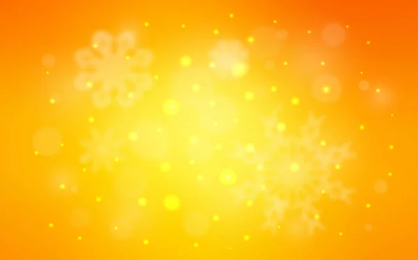 美しい雪の結晶とライトオレンジベクトルカバー 氷の結晶と現代の幾何学的な抽象的なイラスト あなたのビジネス広告のための新年のデザイン — ストックベクタ