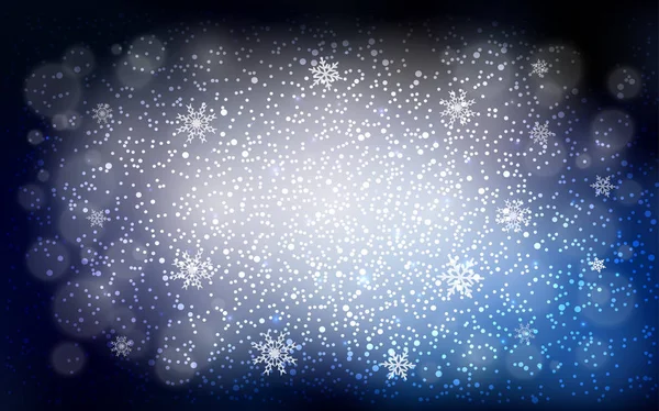 Dunkelblauer Vektorhintergrund Mit Weihnachtsschneeflocken Leuchtend Farbige Illustration Mit Schnee Weihnachtlichen — Stockvektor