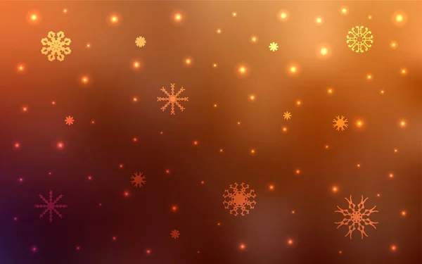 Textura Vectorial Naranja Oscura Con Copos Nieve Colores Nieve Sobre — Archivo Imágenes Vectoriales