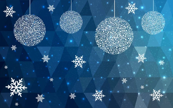 Dark Blue Рождественская Открытка Низким Фоном Полигона Векторная Иллюстрация Треугольников — стоковый вектор