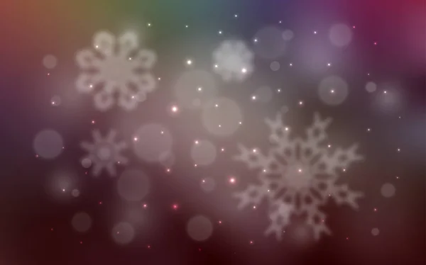 带有冰雪花的深色多色矢量模板 圣诞节风格的雪装饰设计模糊 商业广告的新年设计 — 图库矢量图片