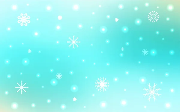 Tapa Vectorial Verde Claro Con Hermosos Copos Nieve Ilustración Abstracta — Vector de stock