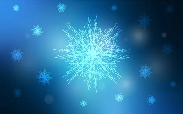 Dark Blue Vector Layout Bright Snowflakes Decorative Shining Illustration Snow — Stock Vector