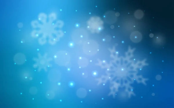 Layout Vetorial Blue Escuro Com Flocos Neve Brilhantes Glitter Ilustração — Vetor de Stock
