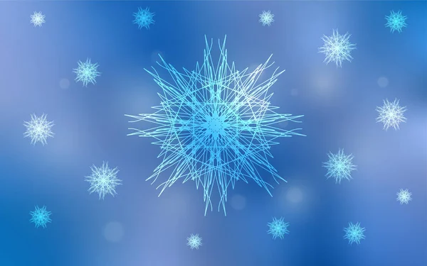 Light Blue Vector Pattern Christmas Snowflakes Blurred Decorative Design Xmas — Stock Vector