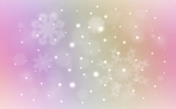 Leichte Mehrfarbige Vektortextur Mit Farbigen Schneeflocken Verschwommenes Dekorationsdesign Weihnachtsstil Mit — Stockvektor