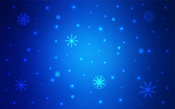 Patrón Vectorial Azul Oscuro Con Copos Nieve Navideños Diseño Decorativo — Vector de stock