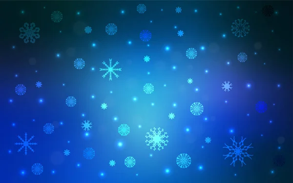 Light Blue Vector Background Xmas Snowflakes Blurred Decorative Design Xmas — Stock Vector