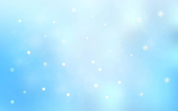 Light Blue Vector Cover Beautiful Snowflakes Decorative Shining Illustration Snow — Stock Vector