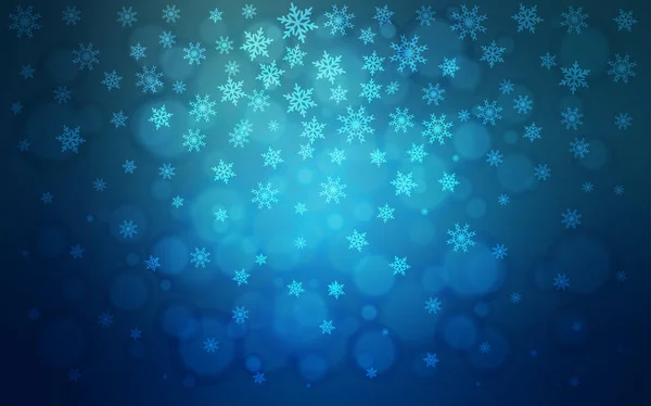 Light Blue Vector Pattern Christmas Snowflakes Blurred Decorative Design Xmas — Stock Vector