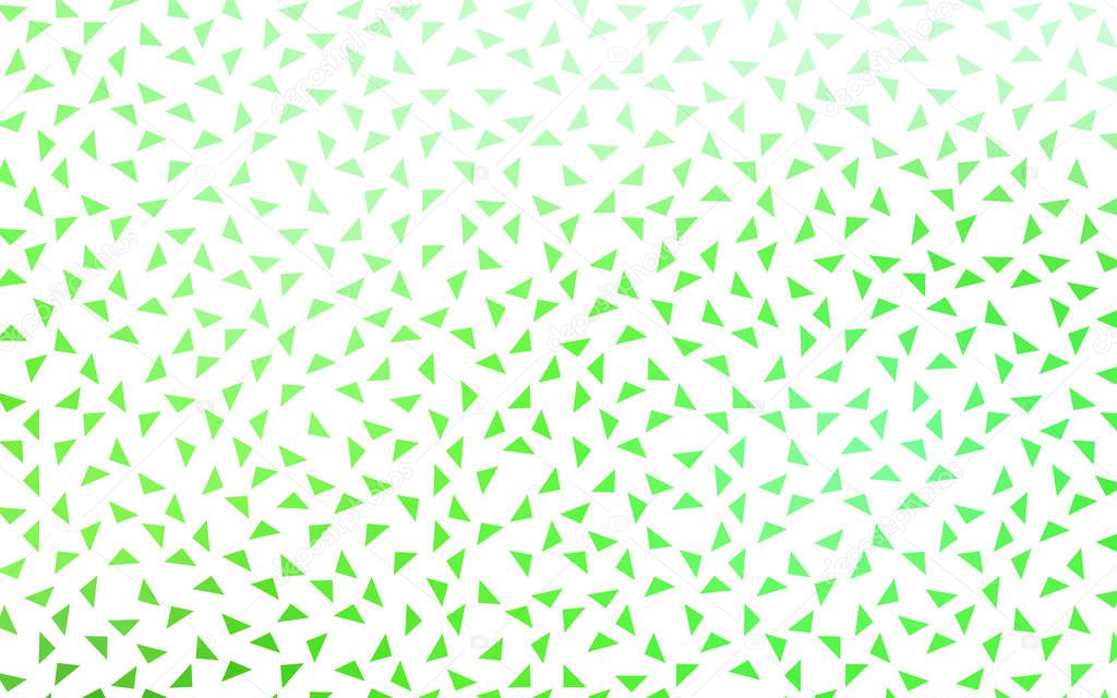 Light Green vector abstract colorful background, which consist of triangles. Pattern with colored triangles on white background.