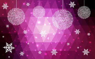 Koyu mor pembe vektör Noel kartpostalı düşük Çokgen arka plan. Üçgen oluşan illüstrasyon. Soyut üçgen poligon origami veya kristal tasarım yeni yıl kutlama.