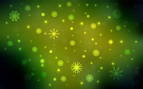 Σκούρο Πράσινο Κίτρινο Διάνυσμα Υφή Χρωματιστά Νιφάδες Χιονιού Σύγχρονα Γεωμετρικά — Διανυσματικό Αρχείο