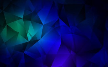 Koyu mavi, yeşil düzen hatları, üçgenler ile vektör. Modern Soyut illüstrasyon renkli üçgenler ile. İşletme reklam, kitapçıklar, broşürler için desen