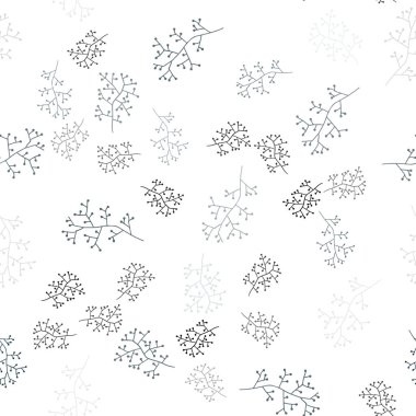 Hafif mavi vektör sorunsuz doodle arka plan dalları ile. Beyaz arka plan üzerinde Hint tarzı dekoratif tasarım. Desen için modaya uygun Kumaş, duvar kağıtları.