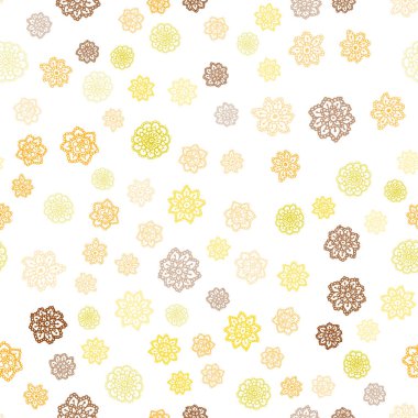 Işık sarı vektör parlak kar taneleri ile sorunsuz düzeni. Bulanık arka plan gradyan ile kar. Desen tasarım kumaş, duvar kağıtları.