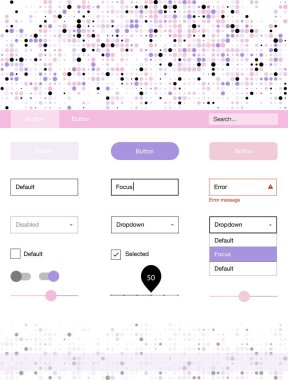 Işık mor, pembe vektör UI ux kiti daireler ile. Renkli UI/ux kiti ile üstbilgi küreler oluşuyordu. Bu web siteleri için kullanabileceğiniz şablon.