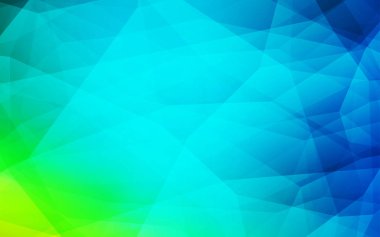 Açık mavi, yeşil vektör poligonal arka plan. Renkli resimde üçgenler ile soyut tarzda. İşiniz için yeni tasarım.