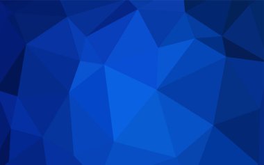 Koyu mavi vektör düşük poli kapak. Tamamen yeni bir renk illüstrasyon poligonal bir tarzda. Desen için bir marka kitabın zemin.