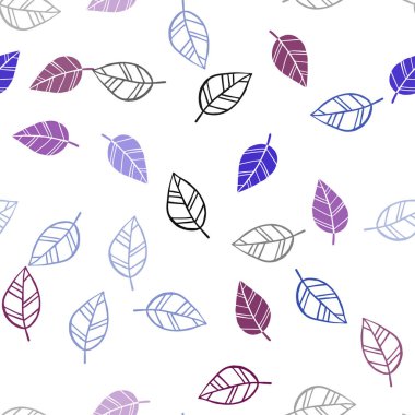 Koyu mavi, kırmızı yaprakları ile sorunsuz doodle desen vektör. Parlayan illüstrasyon karalama stilinde yaprakları ile renkli. Desen için modaya uygun Kumaş, duvar kağıtları.