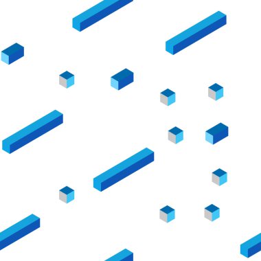 Mavi vektör kesintisiz, izometrik arka plan ile dikdörtgen ışık. İllüstrasyon renkli dikdörtgenler dizi. Tekstil, kumaş, duvar kağıtları için tasarım.