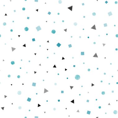Açık mavi, vektör sorunsuz zemin çizgiler, daireler, rhombus ile yeşil. Glitter soyut illüstrasyon küre, kareler, satırları ile. Tekstil, kumaş, duvar kağıtları için tasarım.