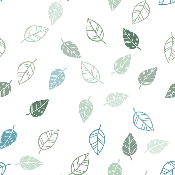 Hellblaue Grüne Vektor Nahtlose Elegante Vorlage Mit Blättern Verschwommenes Dekoratives — Stockvektor