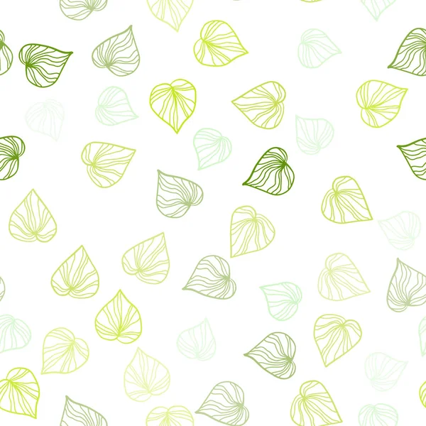 Light Green Yellow Vector Seamless Elegant Pattern Leaves Shining Colored — Stock Vector