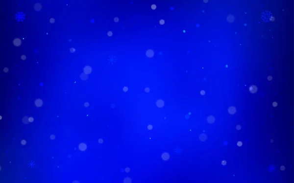 Fondo Vectorial Azul Oscuro Con Copos Nieve Navidad Ilustración Abstracta — Archivo Imágenes Vectoriales