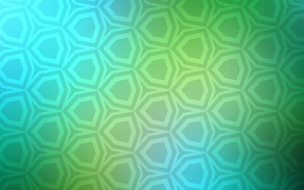 Azul Claro Textura Vetorial Verde Com Hexágonos Coloridos Ilustração Com — Vetor de Stock