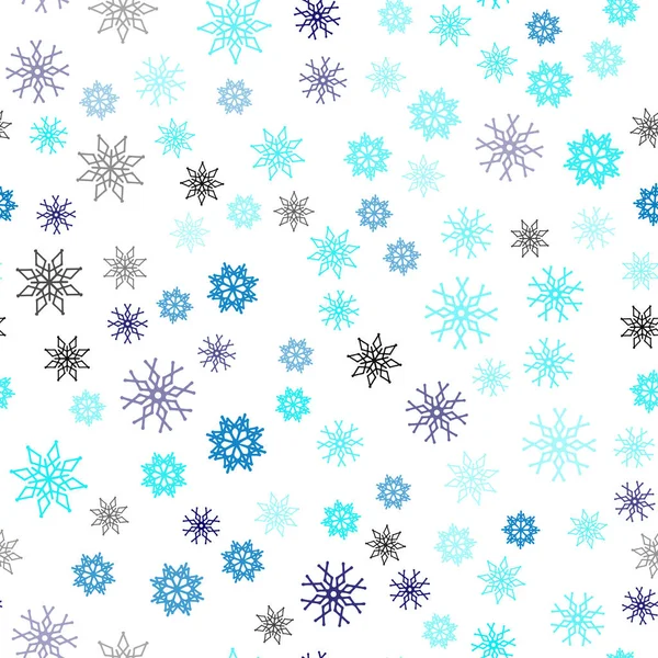 Vecteur Bleu Foncé Agencement Sans Couture Avec Des Flocons Neige — Image vectorielle