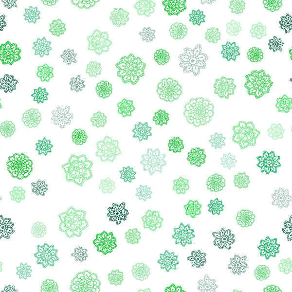 Işık yeşil vektör sorunsuz arka plan xmas kar taneleri ile. Bulanık arka plan gradyan ile kar. Tekstil, kumaş, duvar kağıtları için tasarım.