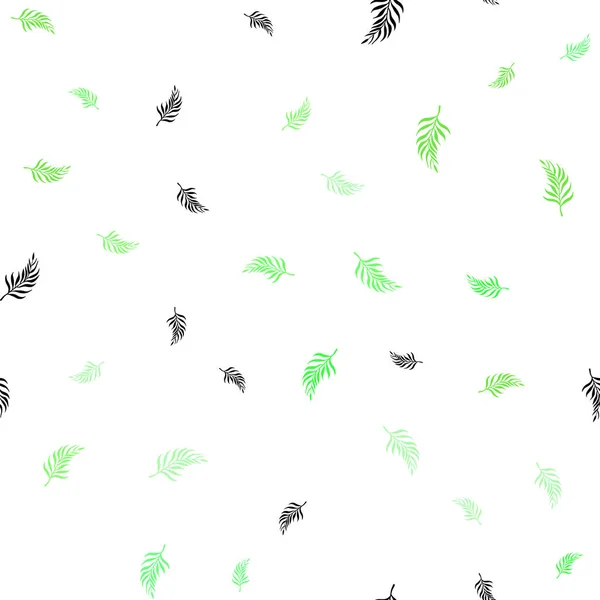 光緑ベクトルの葉でシームレスな落書きテンプレートです 背景をぼかした写真の葉と大ざっぱな落書き ファブリック 壁紙のデザインのパターン — ストックベクタ