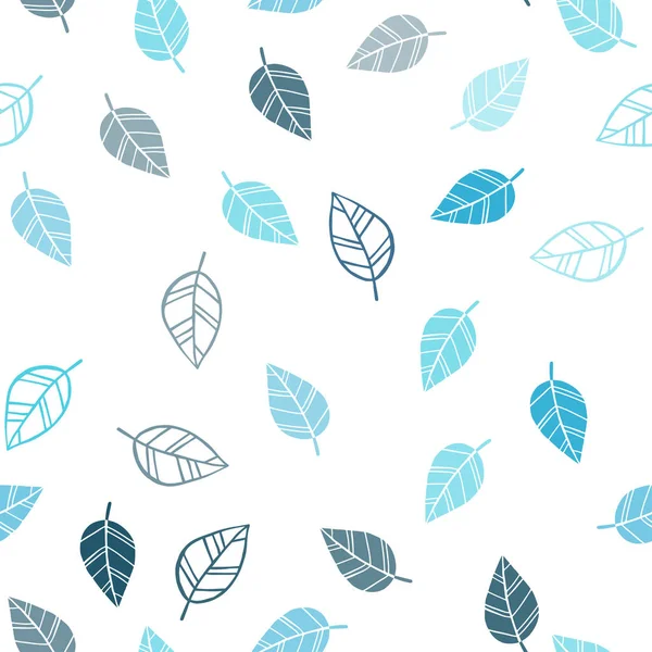 Fond Naturel Sans Couture Vecteur Bleu Clair Avec Des Feuilles — Image vectorielle