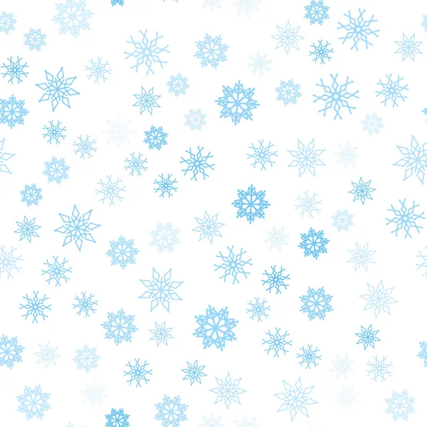 Luz Azul Patrón Inconsútil Vector Con Copos Nieve Navidad Nieve — Vector de stock