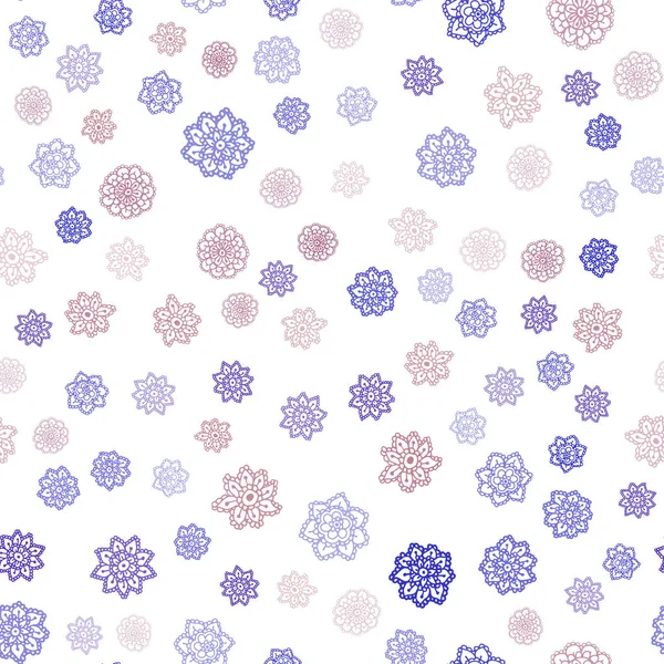 Koyu mavi, kırmızı parlak kar taneleri ile sorunsuz düzen vektör. Parlayan illüstrasyon kar Noel tarzı ile renkli. Desen tasarım pencere panjur, perdeler.