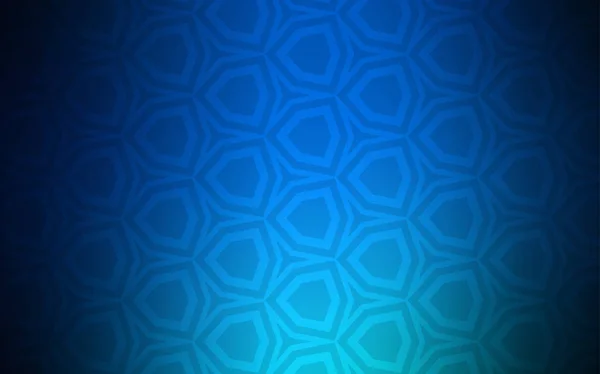Fond Vectoriel Bleu Foncé Avec Hexagones Illustration Avec Ensemble Hexagones — Image vectorielle