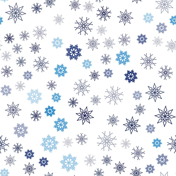 Modèle Sans Couture Vecteur Bleu Foncé Avec Flocons Neige Noël — Image vectorielle