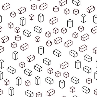 Koyu kırmızı dikdörtgen tarzı kesintisiz, izometrik doku vektör. Dikdörtgenler ile soyut degrade illüstrasyon. Desen tasarım kumaş, duvar kağıtları.