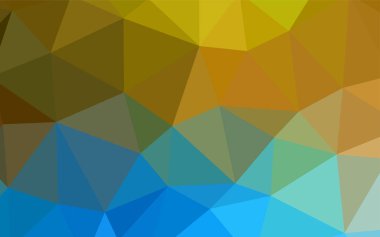 Açık mavi, sarı vektör soyut çokgen şablon. Çokgen biçiminde, gradyan ile renkli çizimler. Web siteniz için çokgen tasarım.